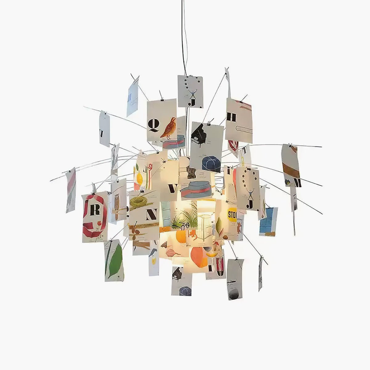 Sketchveil Chrome Paper Chandelier