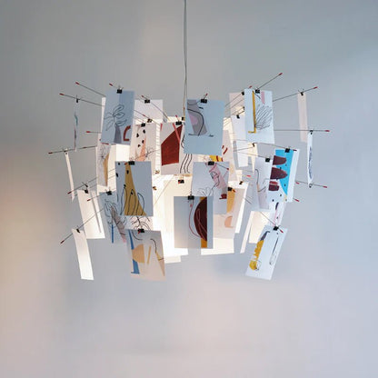 Sketchveil Chrome Paper Chandelier