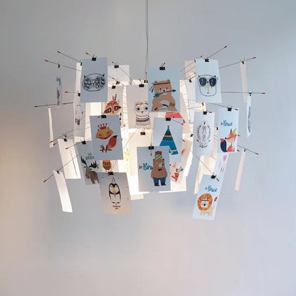 Sketchveil Chrome Paper Chandelier