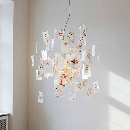 Sketchveil Chrome Paper Chandelier