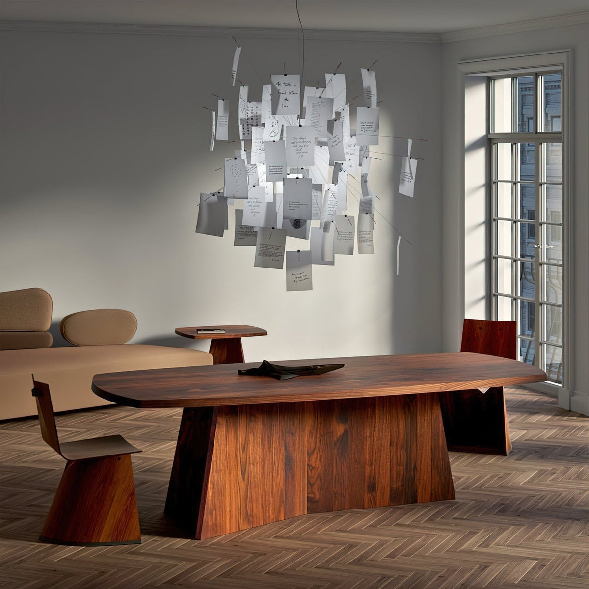 Sketchveil Chrome Paper Chandelier