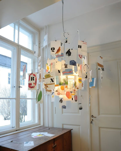 Sketchveil Chrome Paper Chandelier