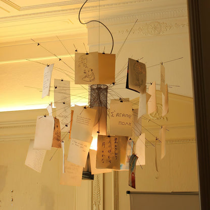 Sketchveil Chrome Paper Chandelier