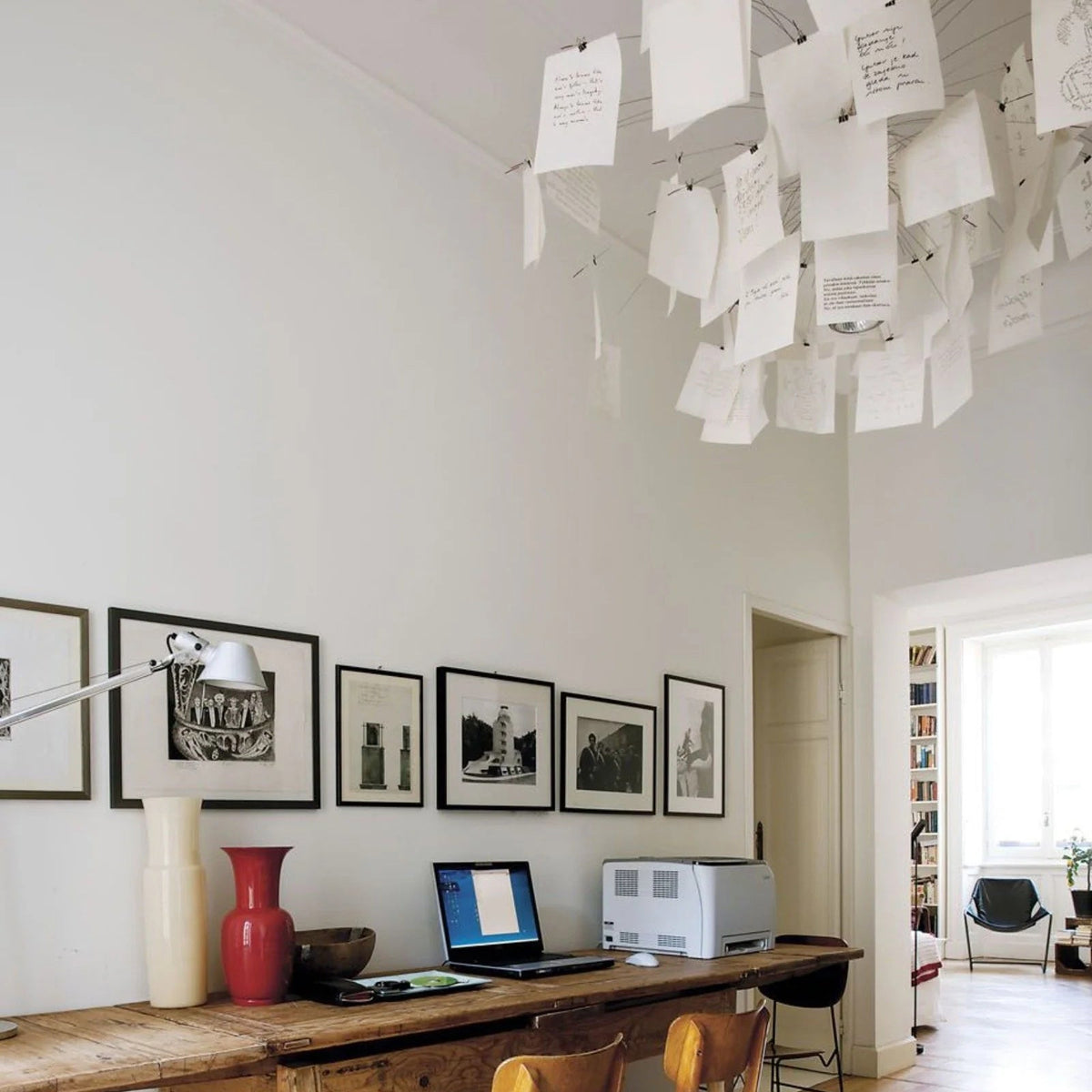 Sketchveil Chrome Paper Chandelier