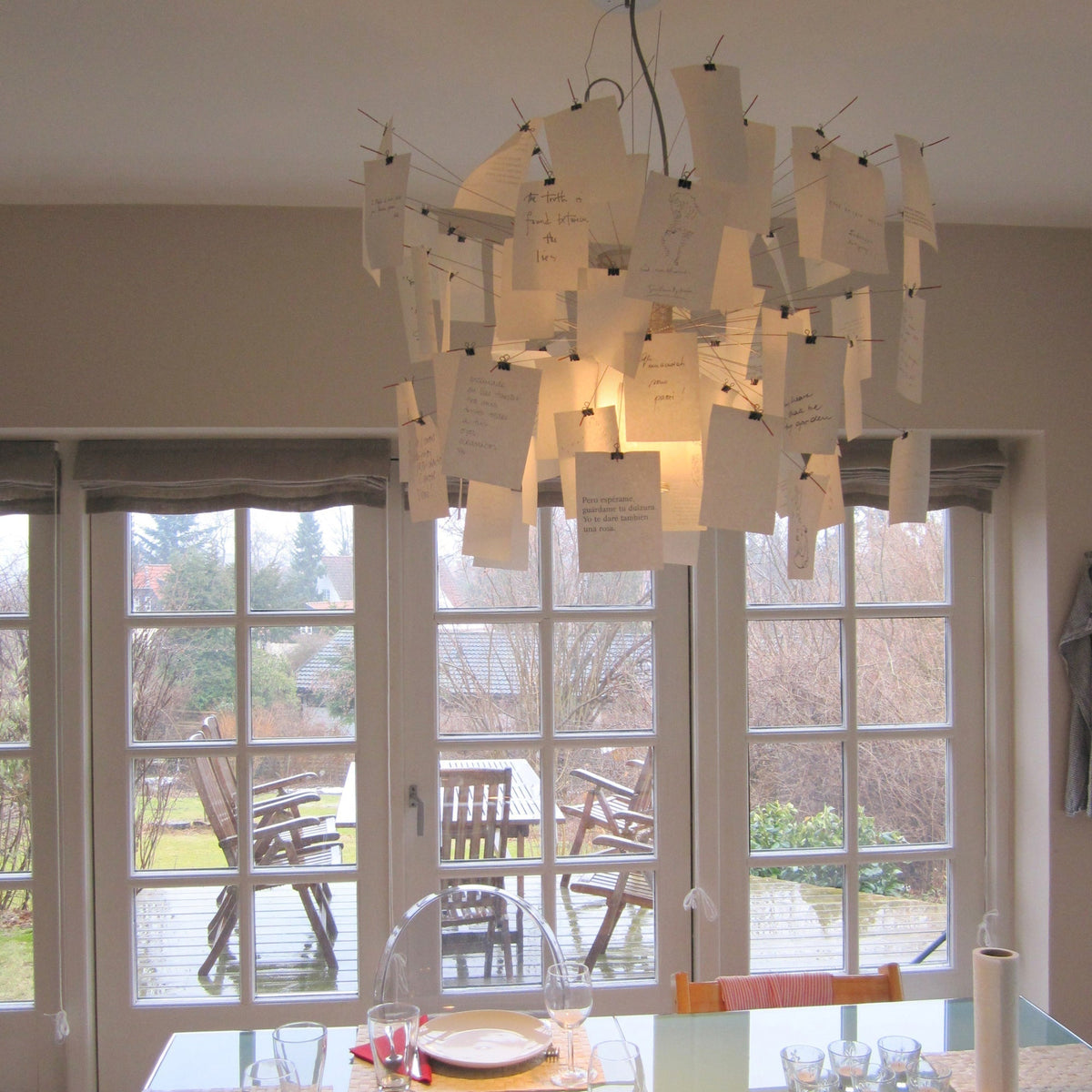 Sketchveil Chrome Paper Chandelier