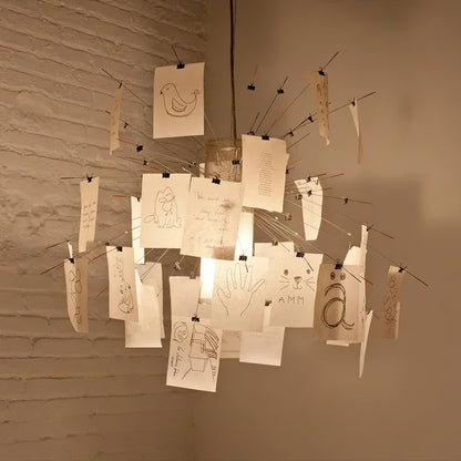 Sketchveil Chrome Paper Chandelier