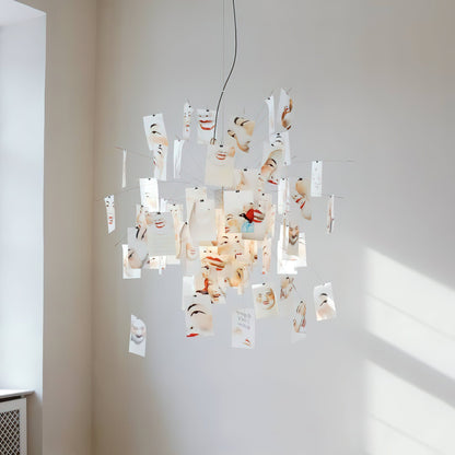 Sketchveil Chrome Paper Chandelier