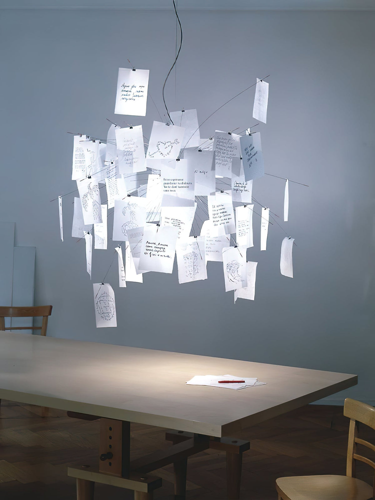 Sketchveil Chrome Paper Chandelier