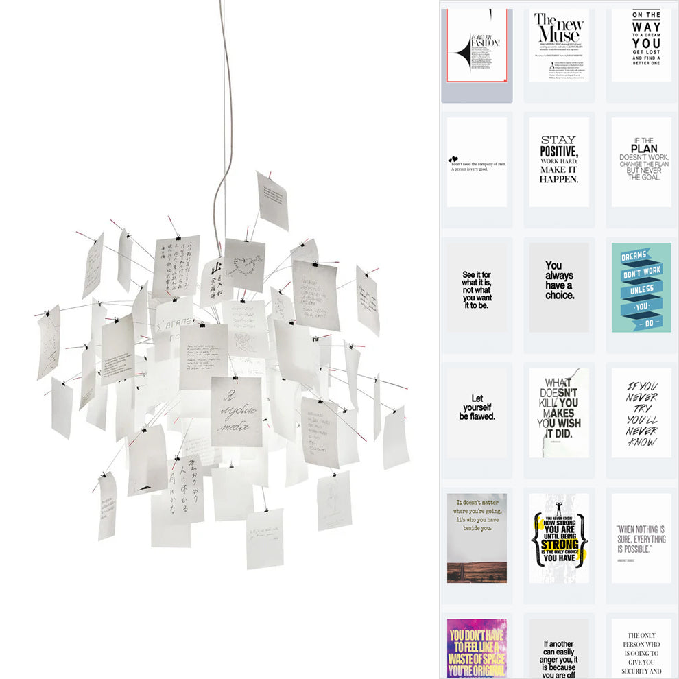 Sketchveil Chrome Paper Chandelier