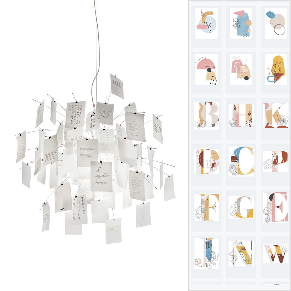 Sketchveil Chrome Paper Chandelier
