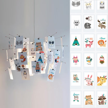 Sketchveil Chrome Paper Chandelier