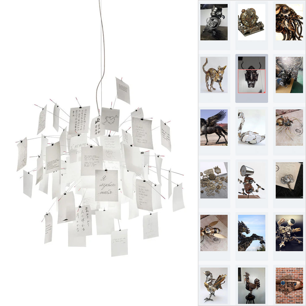 Sketchveil Chrome Paper Chandelier