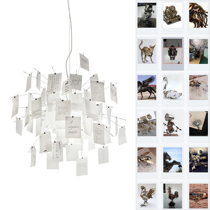Sketchveil Chrome Paper Chandelier
