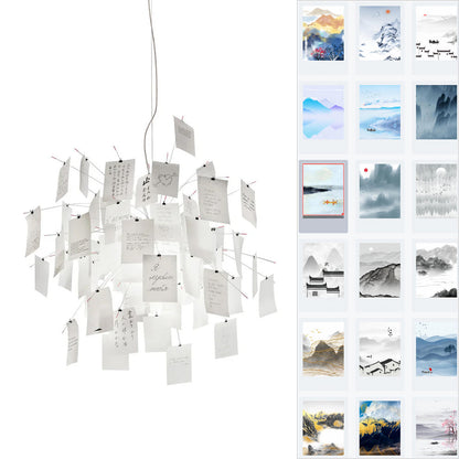 Sketchveil Chrome Paper Chandelier