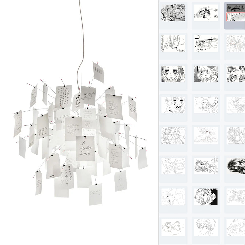 Sketchveil Chrome Paper Chandelier