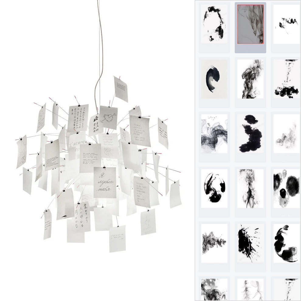 Sketchveil Chrome Paper Chandelier