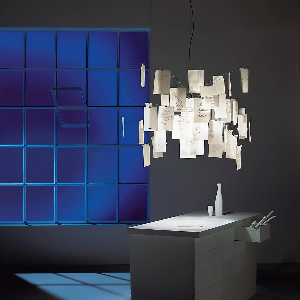 Sketchveil Chrome Paper Chandelier