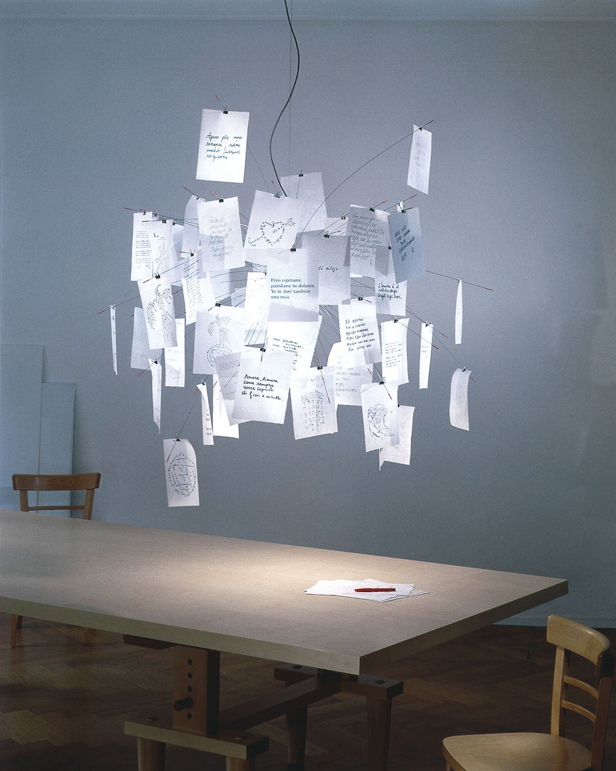 Sketchveil Chrome Paper Chandelier