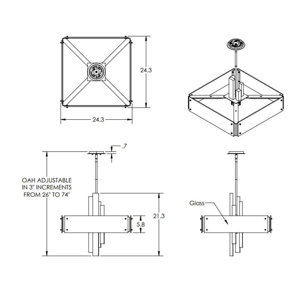 Smokestone Gunmetal Chandelier