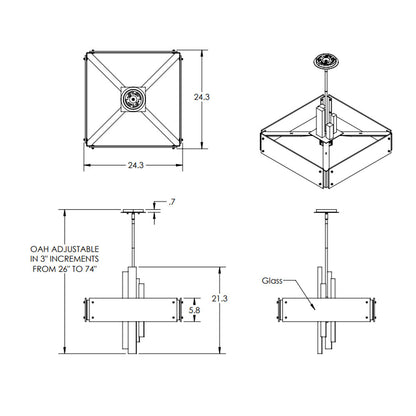 Smokestone Gunmetal Chandelier