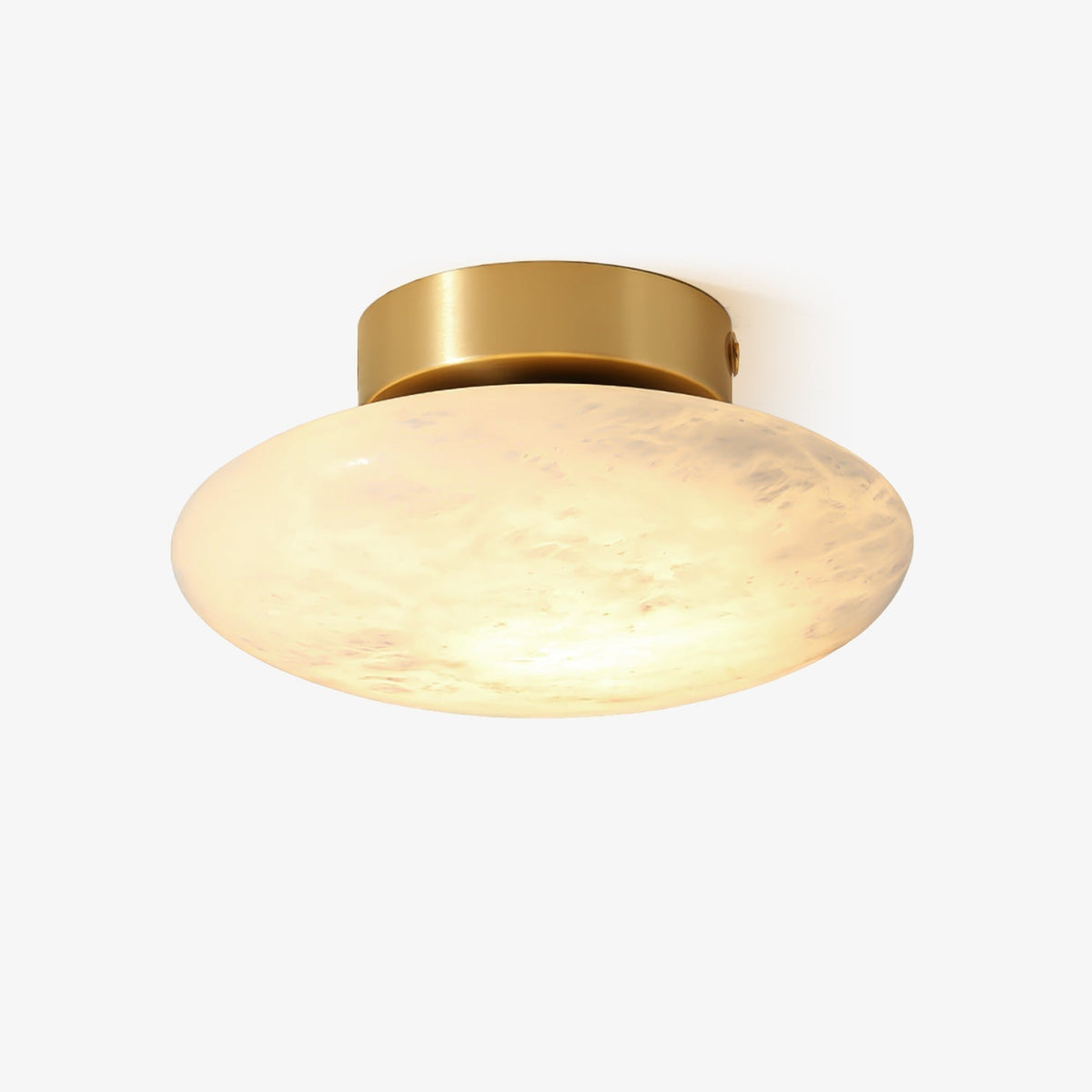Smooth Alabaster Brass Black LED Ceiling Light