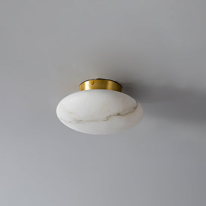 Smooth Alabaster Brass Black LED Ceiling Light