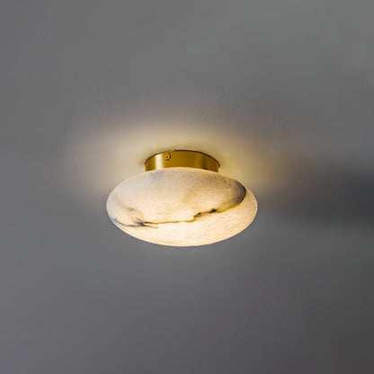 Smooth Alabaster Brass Black LED Ceiling Light