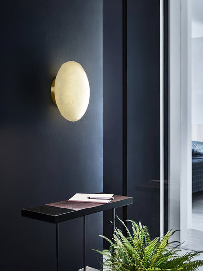 Smooth Alabaster Brass Black LED Ceiling Light