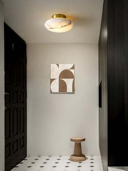 Smooth Alabaster Brass Black LED Ceiling Light