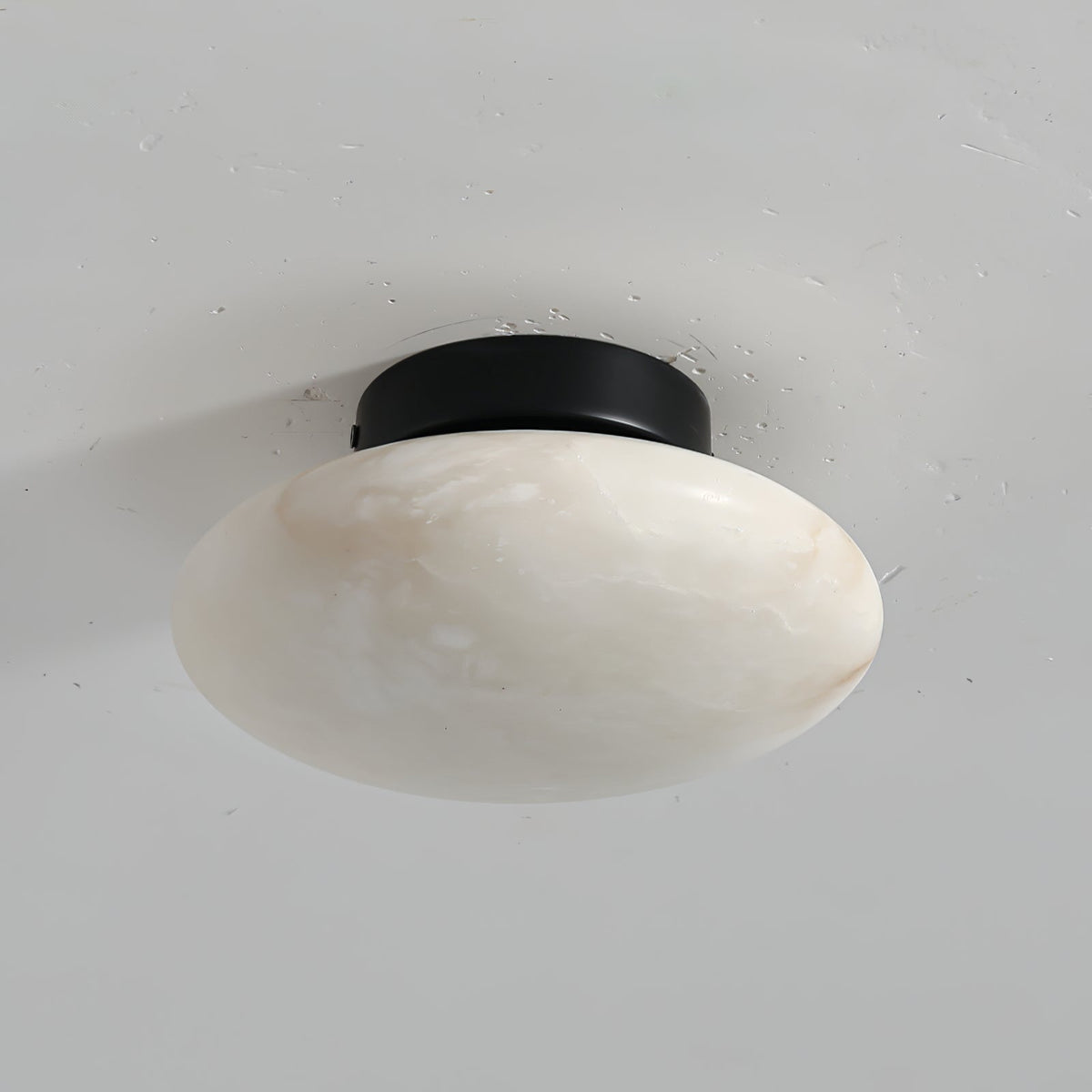 Smooth Alabaster Brass Black LED Ceiling Light