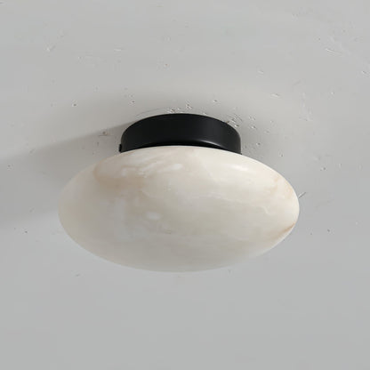 Smooth Alabaster Brass Black LED Ceiling Light