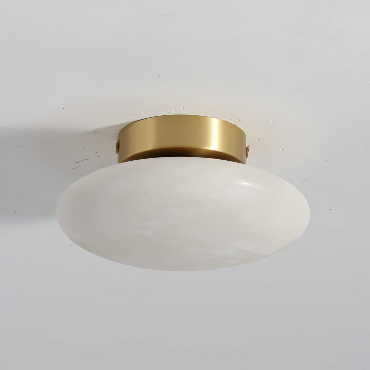 Smooth Alabaster Brass Black LED Ceiling Light