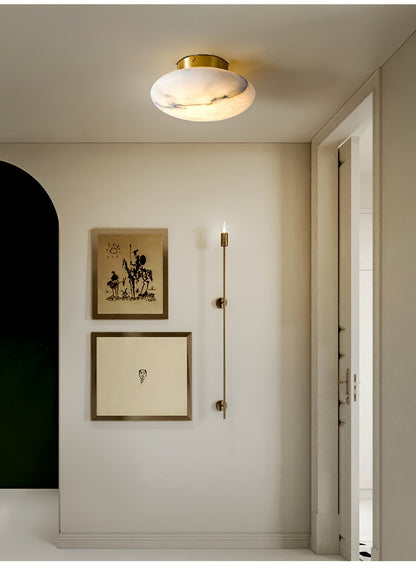 Smooth Alabaster Brass Black LED Ceiling Light