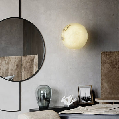 Smooth Alabaster Brass Black LED Ceiling Light