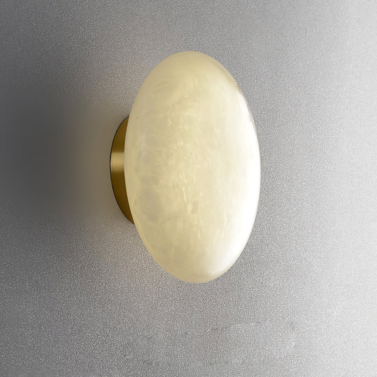 Smooth Alabaster Brass Black LED Ceiling Light