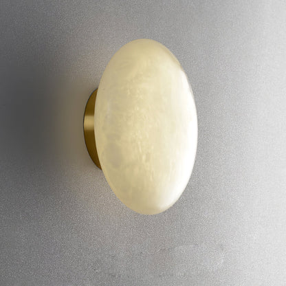 Smooth Alabaster Brass Black LED Ceiling Light