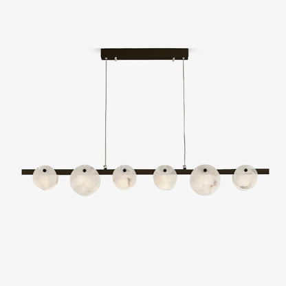 Snowflake Bar Brass Black Alabaster Multi-Light Chandelier