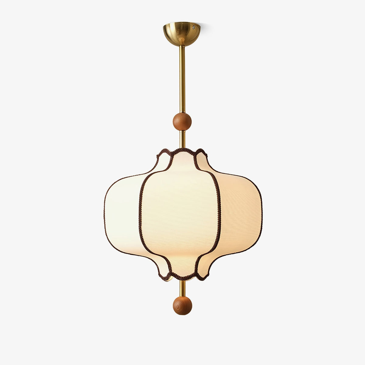 Soft Frame Gold Walnut Fabric Pendant