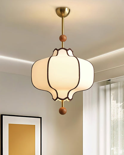 Soft Frame Gold Walnut Fabric Pendant