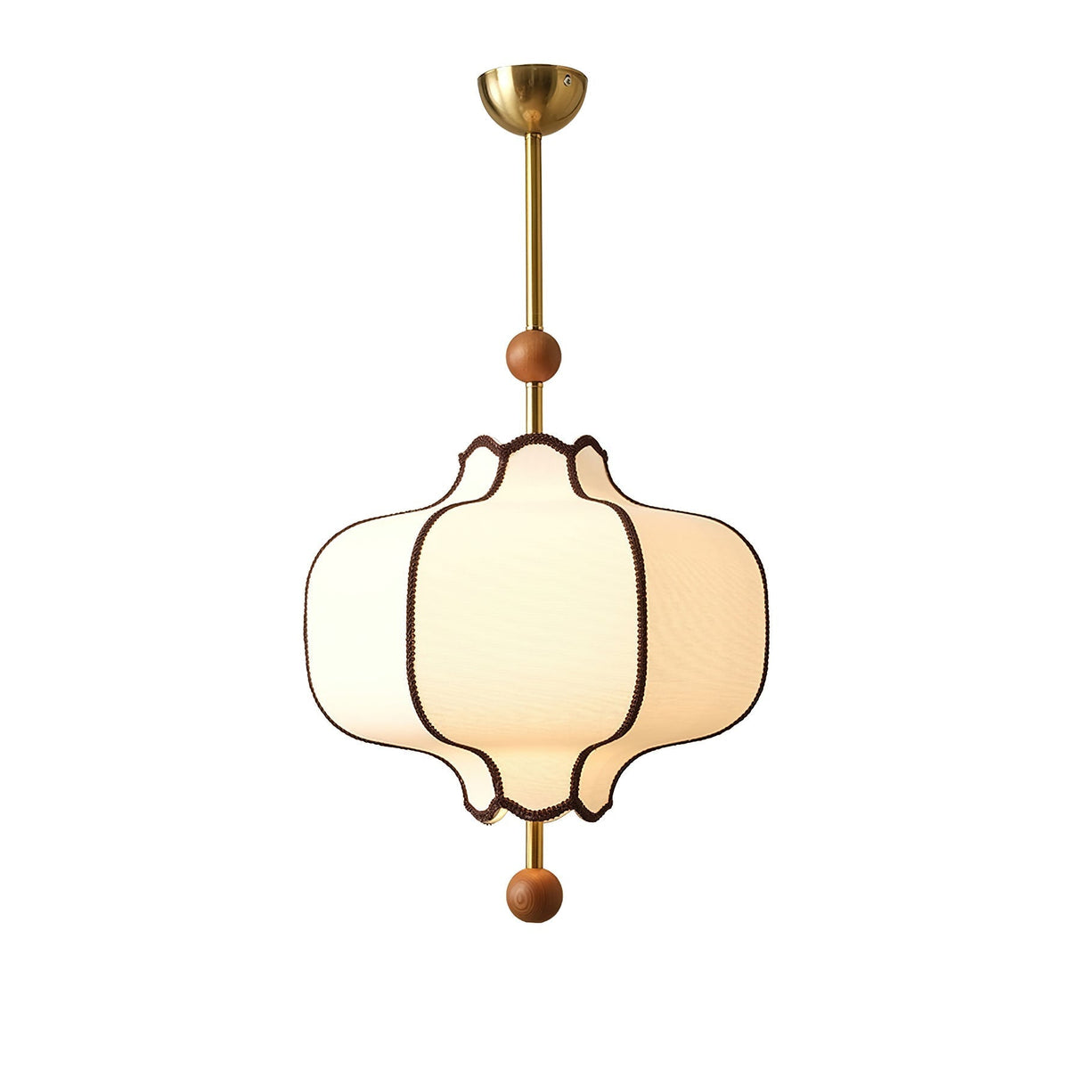 Soft Frame Gold Walnut Fabric Pendant