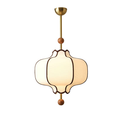 Soft Frame Gold Walnut Fabric Pendant