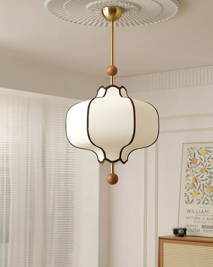 Soft Frame Gold Walnut Fabric Pendant