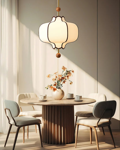Soft Frame Gold Walnut Fabric Pendant