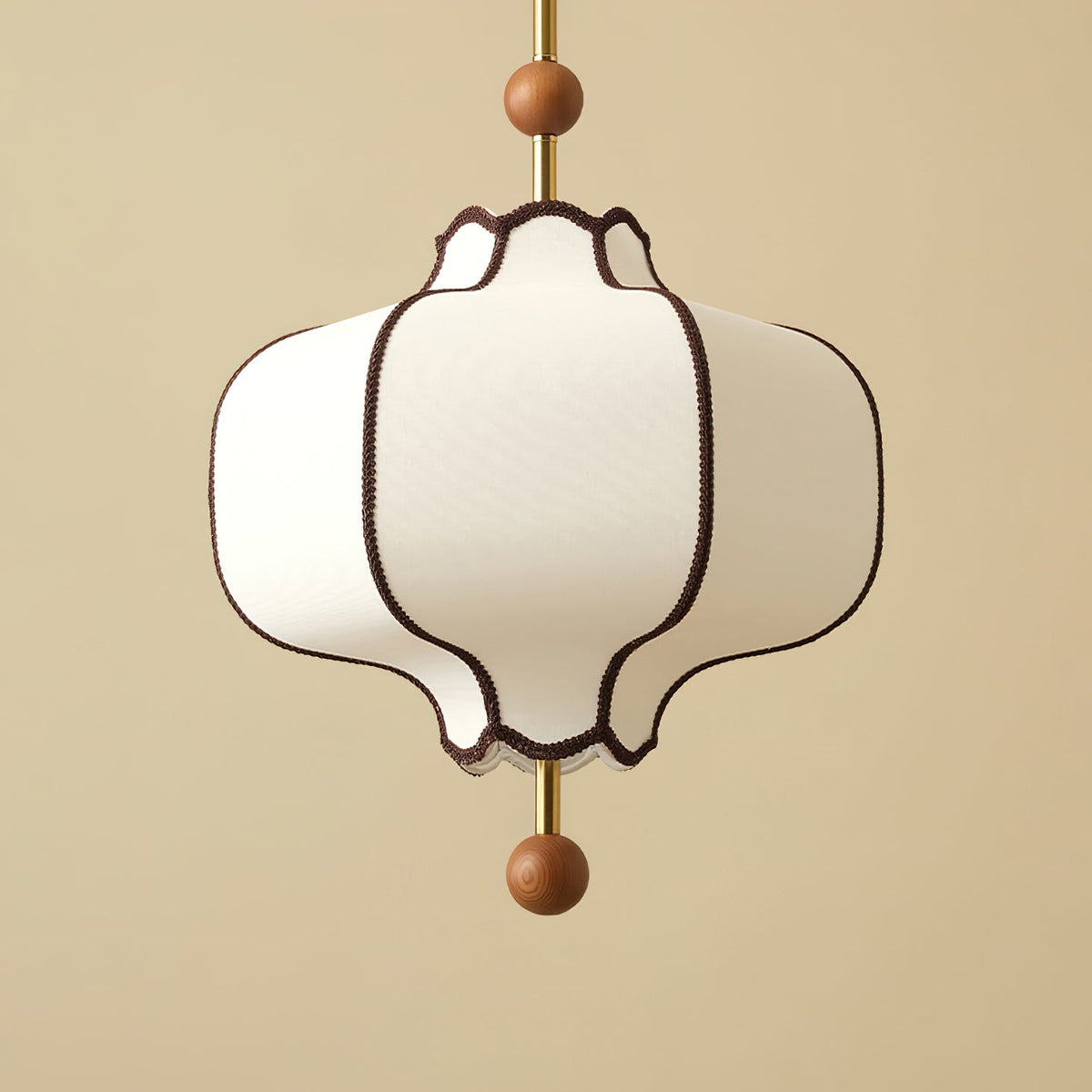 Soft Frame Gold Walnut Fabric Pendant