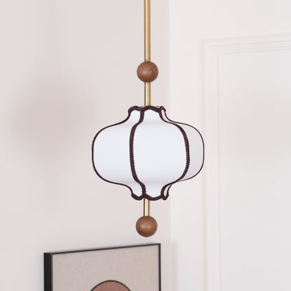 Soft Frame Gold Walnut Fabric Pendant