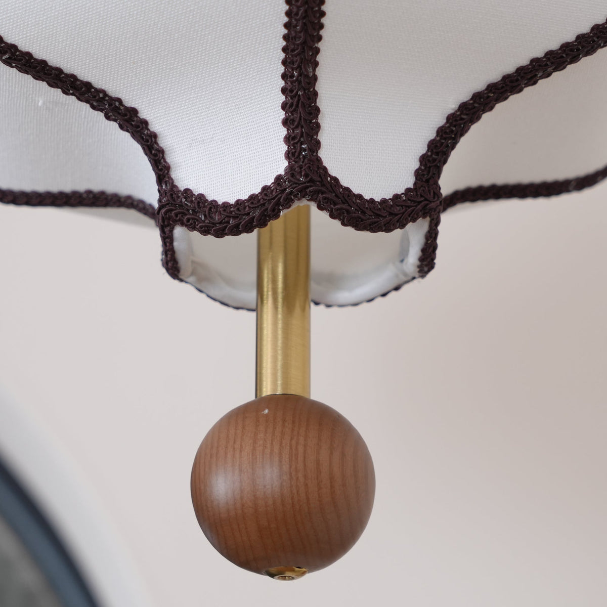 Soft Frame Gold Walnut Fabric Pendant