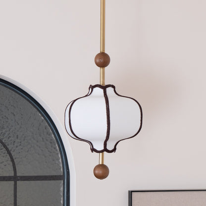 Soft Frame Gold Walnut Fabric Pendant