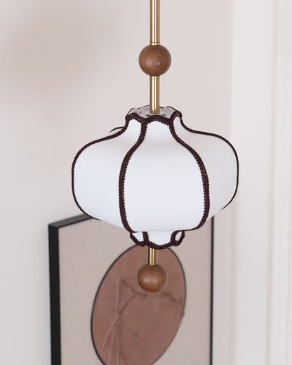 Soft Frame Gold Walnut Fabric Pendant
