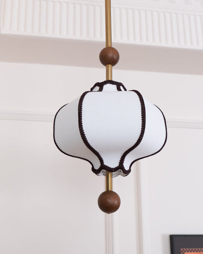 Soft Frame Gold Walnut Fabric Pendant