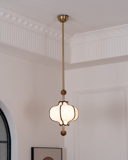 Soft Frame Gold Walnut Fabric Pendant